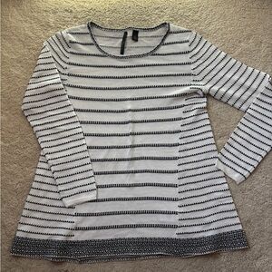 Striped Black and White Women's Sweater Top